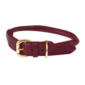 WeatherBeeta Collier pour Chien Rolled Leather Maroon Red