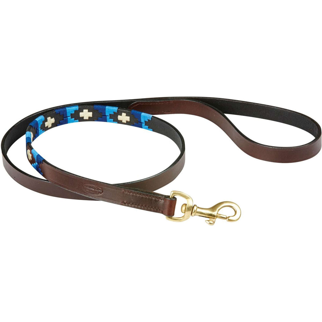 WeatherBeeta Laisse pour Chien Polo Cuir Cowdray Brown/Bleu/Bleu