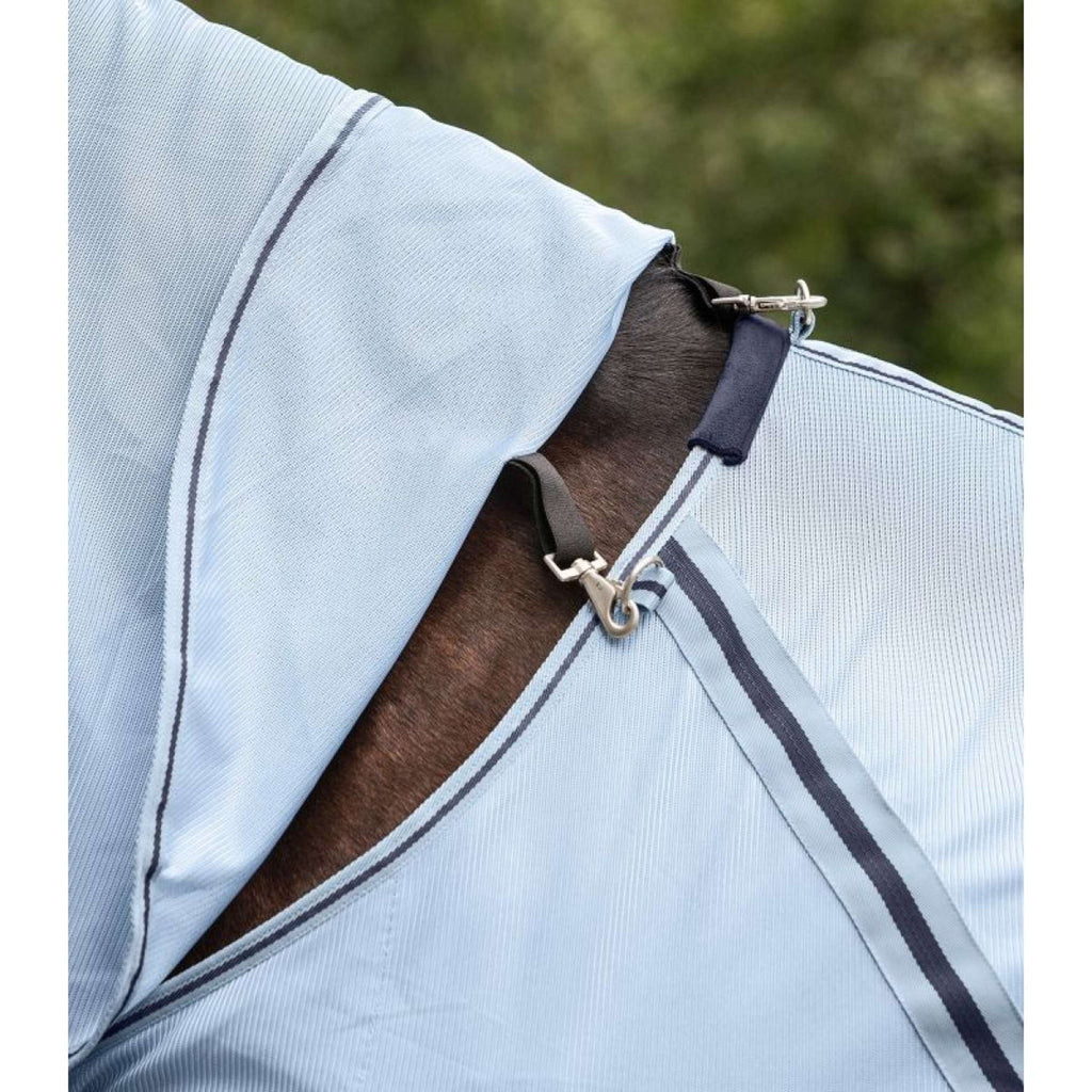 Waldhausen Couverture Anti-Mouches Protect avec Cou Indépendant Bleu clair/Bleu nuit