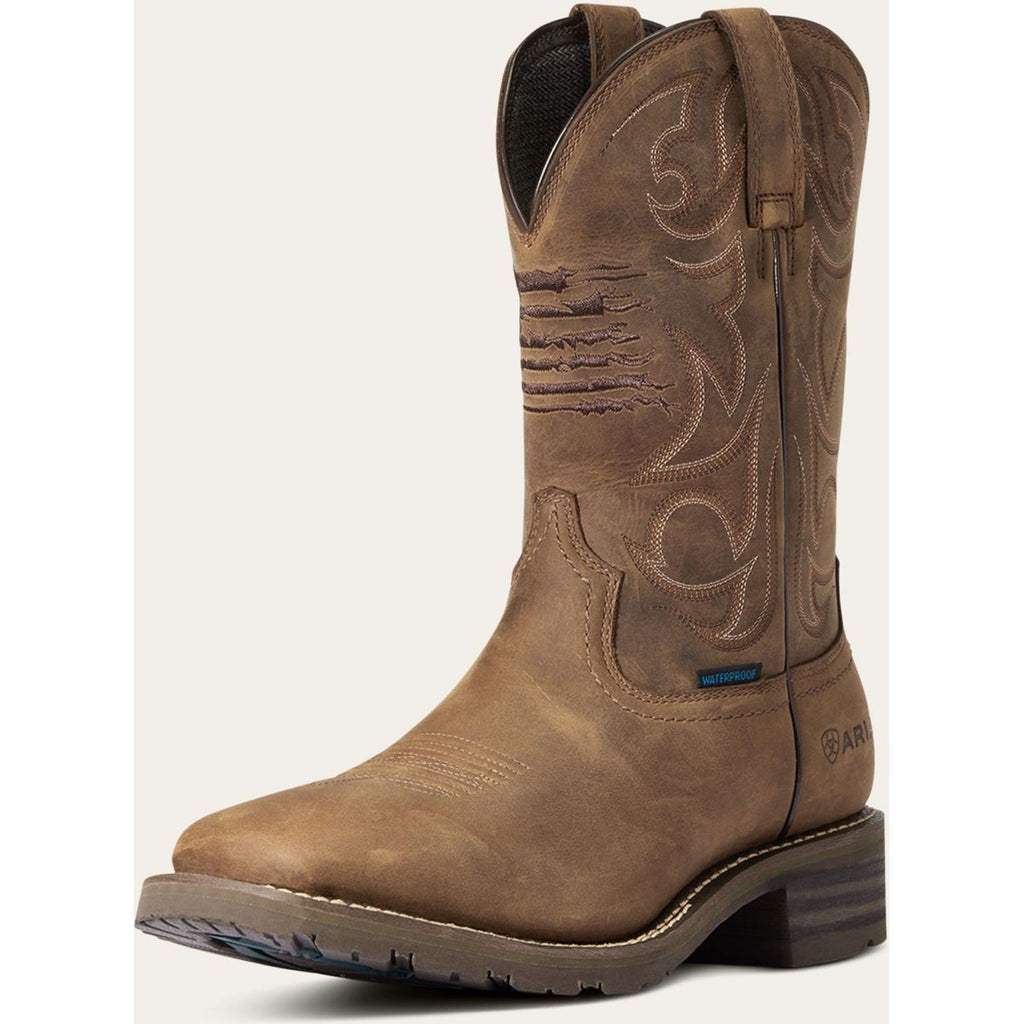 Ariat Western Boots Hybrid Patriot H2O Hommes Distressed Brown