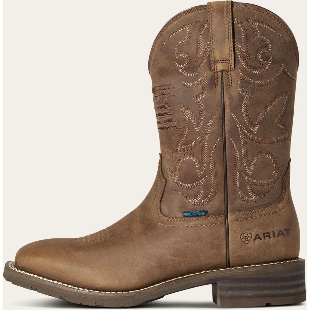 Ariat Western Boots Hybrid Patriot H2O Hommes Distressed Brown