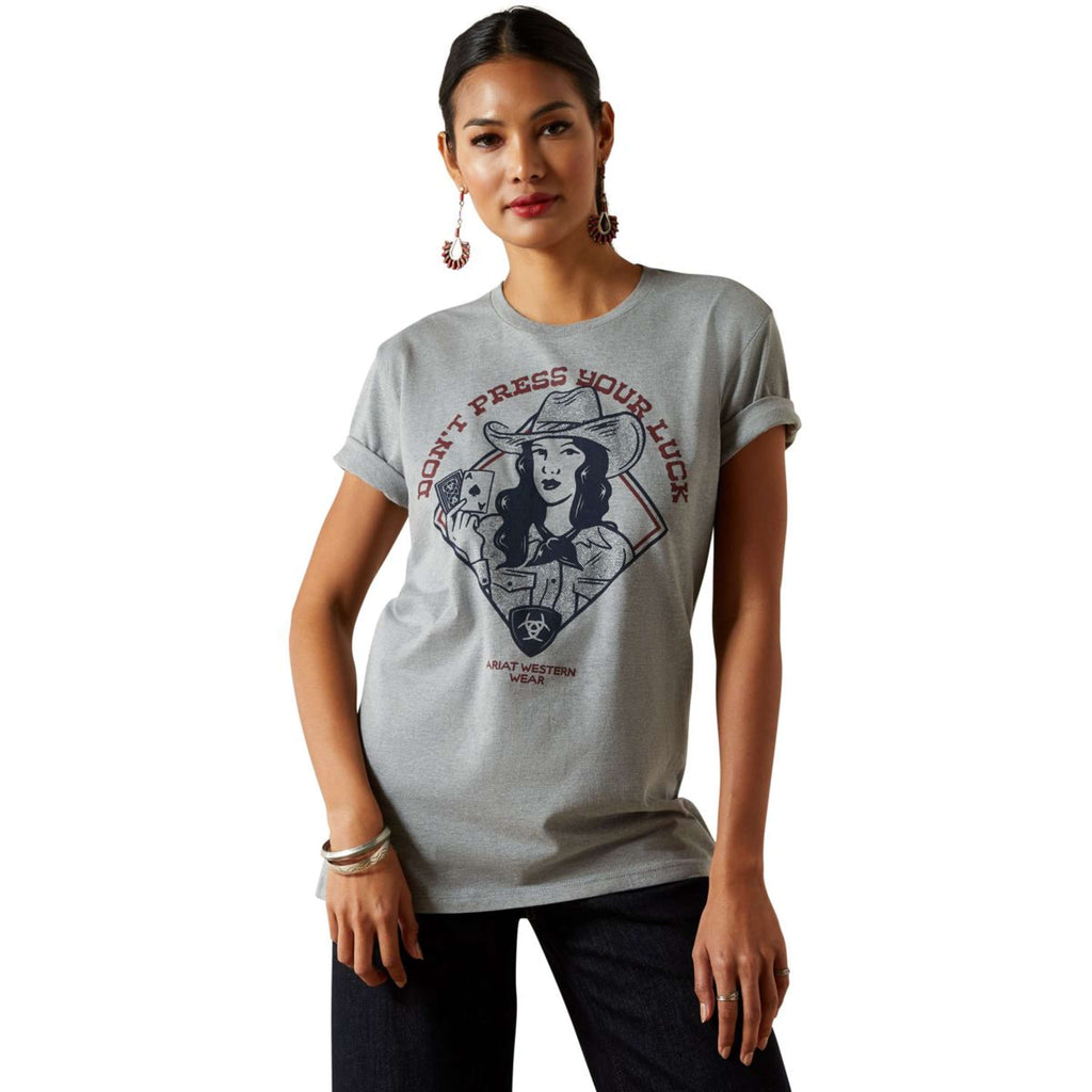 Ariat T-Shirt Don't Press Your Luck Femme Ice Blue