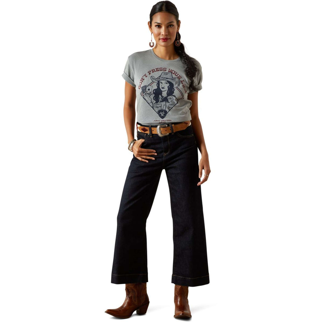 Ariat T-Shirt Don't Press Your Luck Femme Ice Blue