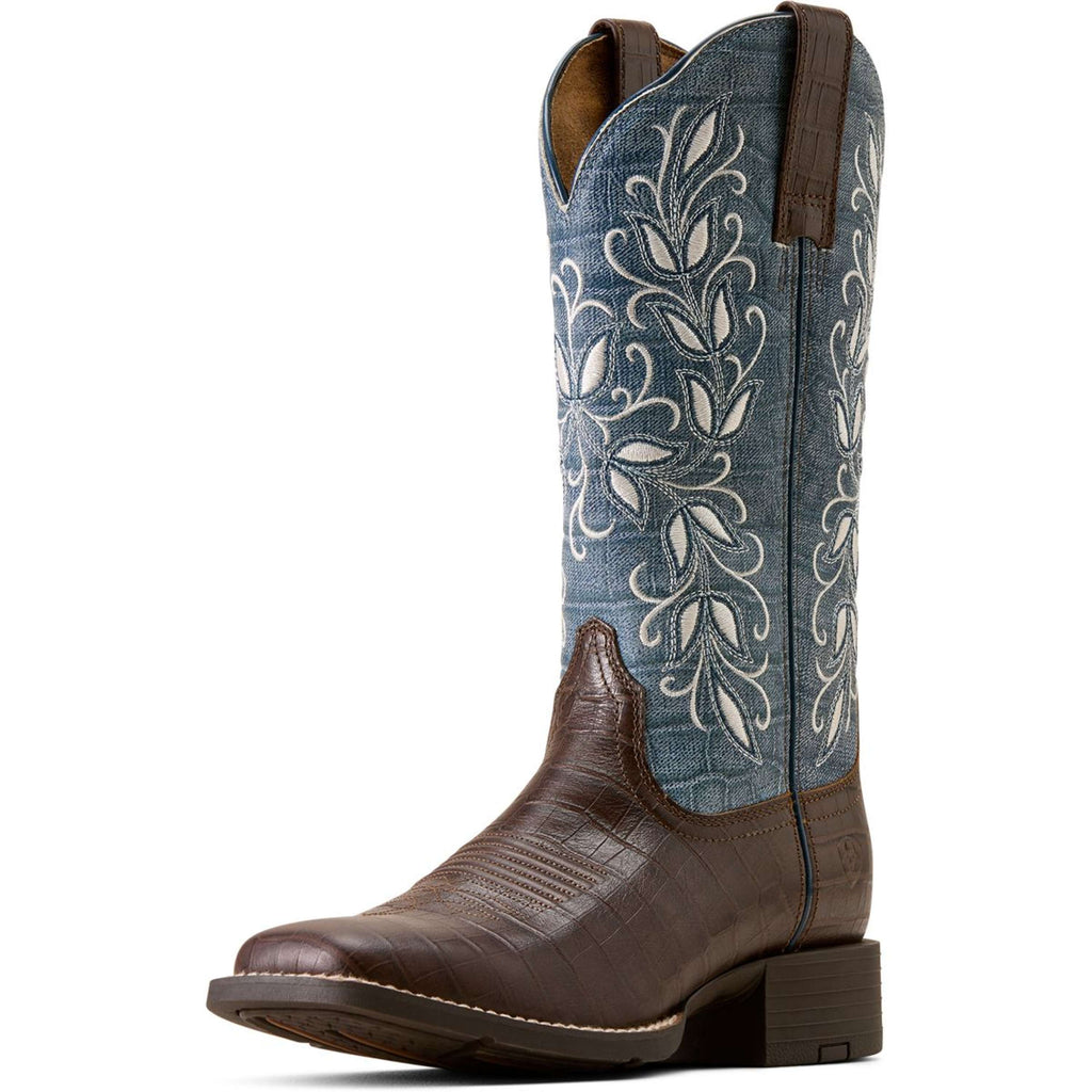 Ariat Bottes Western Round Up Holly Femme Chocolate Croc
