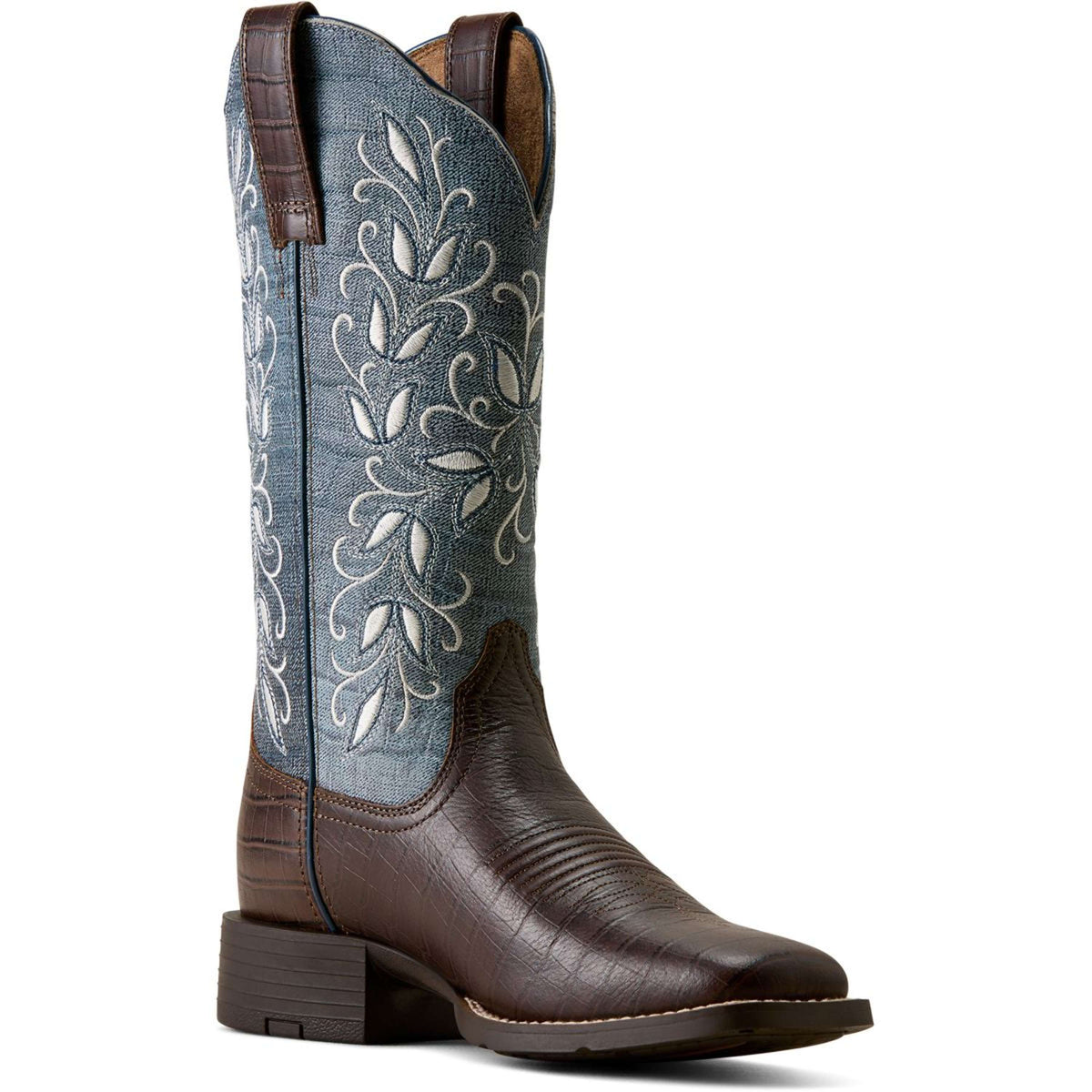 Ariat Bottes Western Round Up Holly Femme Chocolate Croc