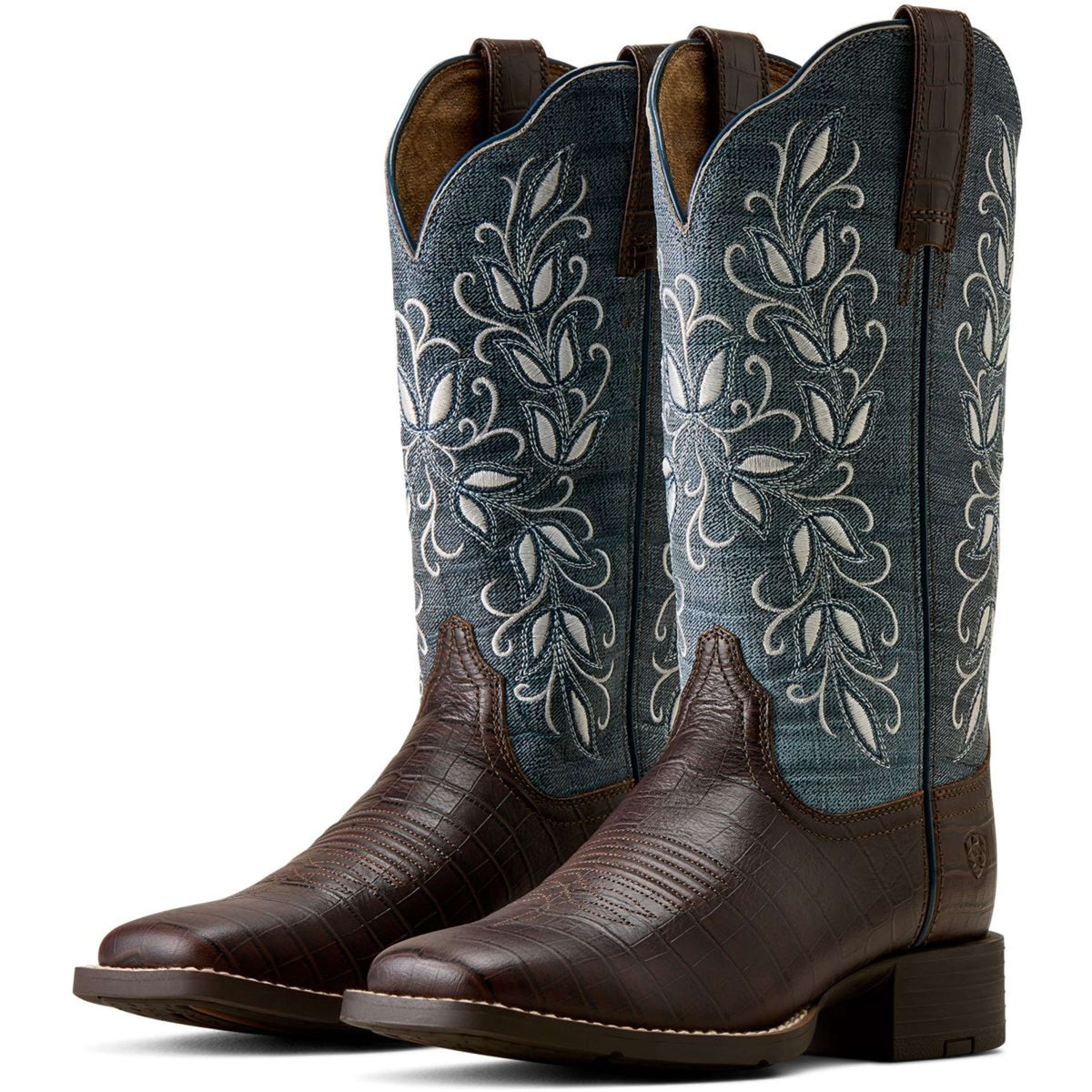 Ariat Bottes Western Round Up Holly Femme Chocolate Croc