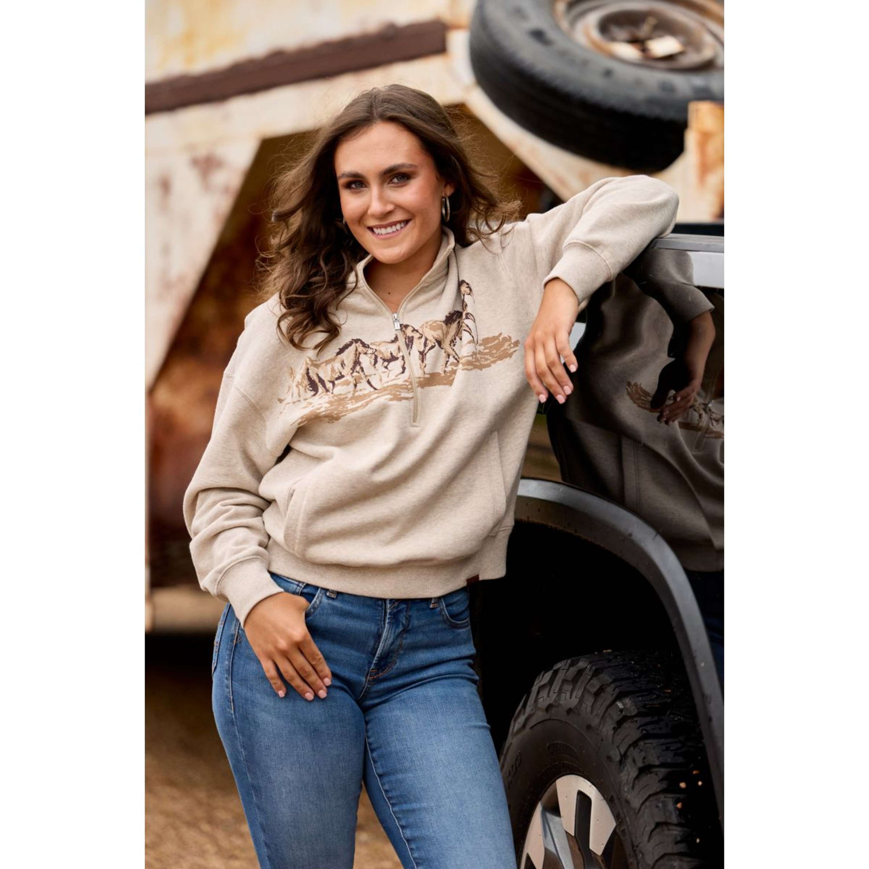 Ariat Pull-over Running Wild Femme Écru