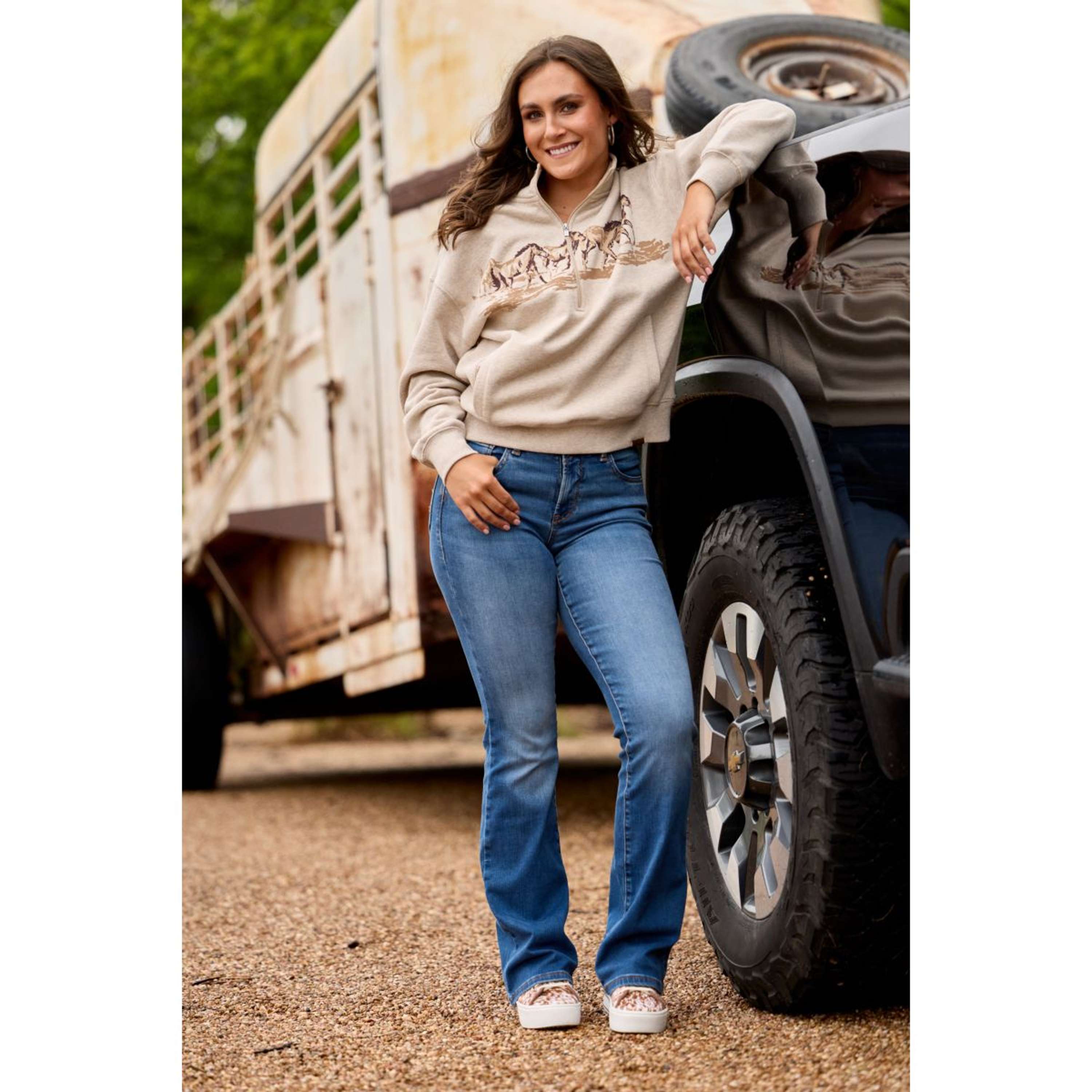 Ariat Pull-over Running Wild Femme Écru