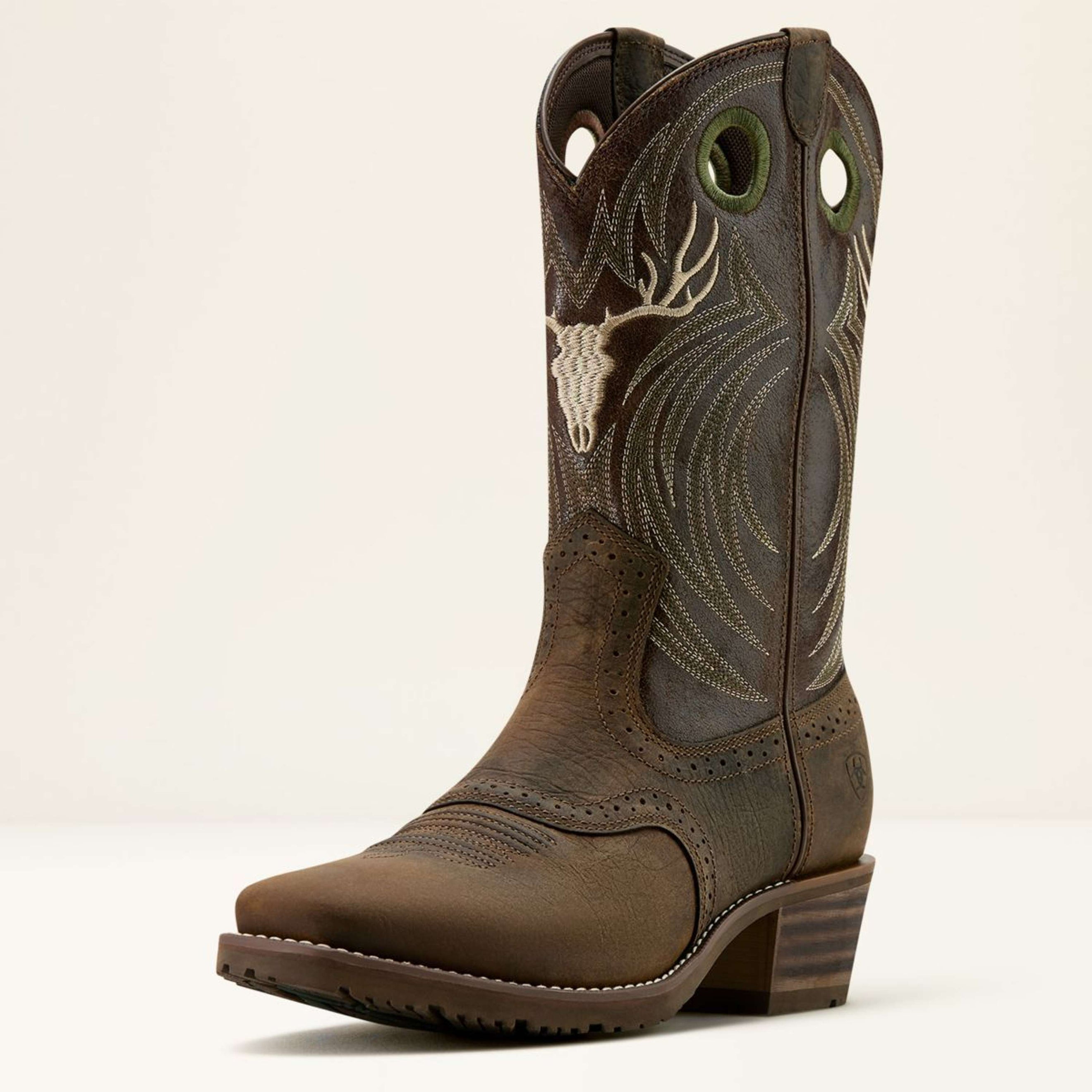 Ariat Bottes Western Hybrid Roughstock Antler Hommes Wild Taupe/Espresso