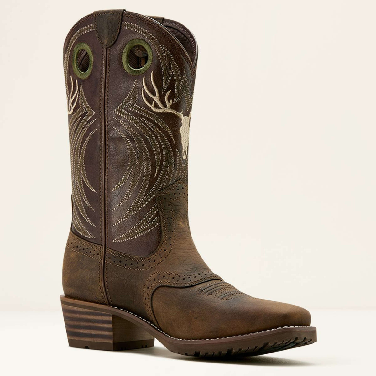 Ariat Bottes Western Hybrid Roughstock Antler Hommes Wild Taupe/Espresso
