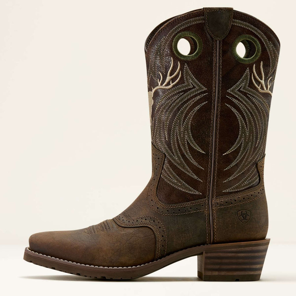 Ariat Bottes Western Hybrid Roughstock Antler Hommes Wild Taupe/Espresso