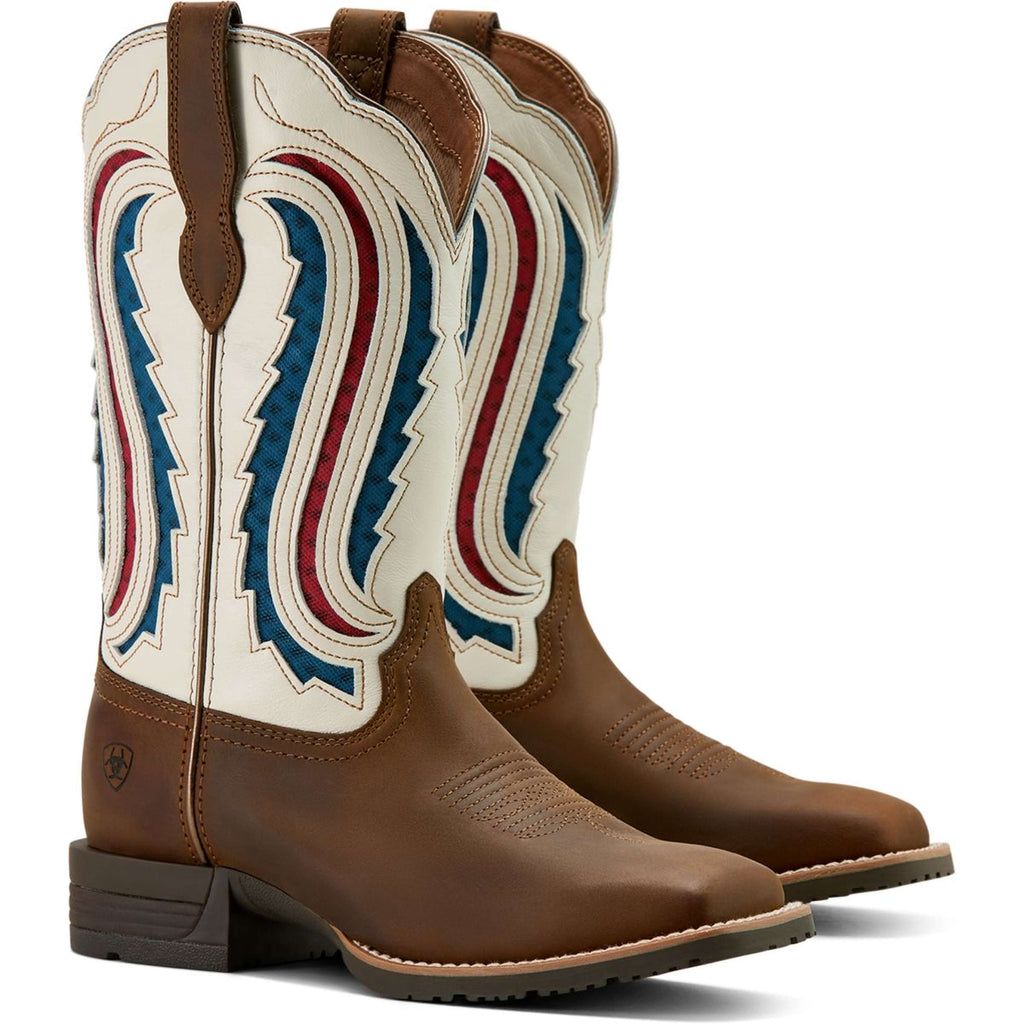 Ariat Bottes Western Hybrid Ranchwork Venttek Femme Distressed Brown/Crema