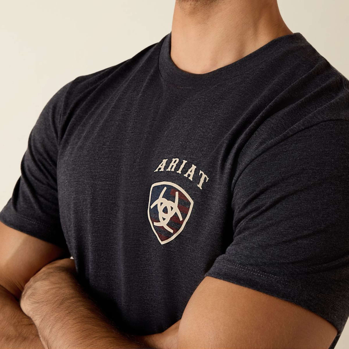 Ariat T-Shirt American Bison Tee Hommes Charcoal Heather