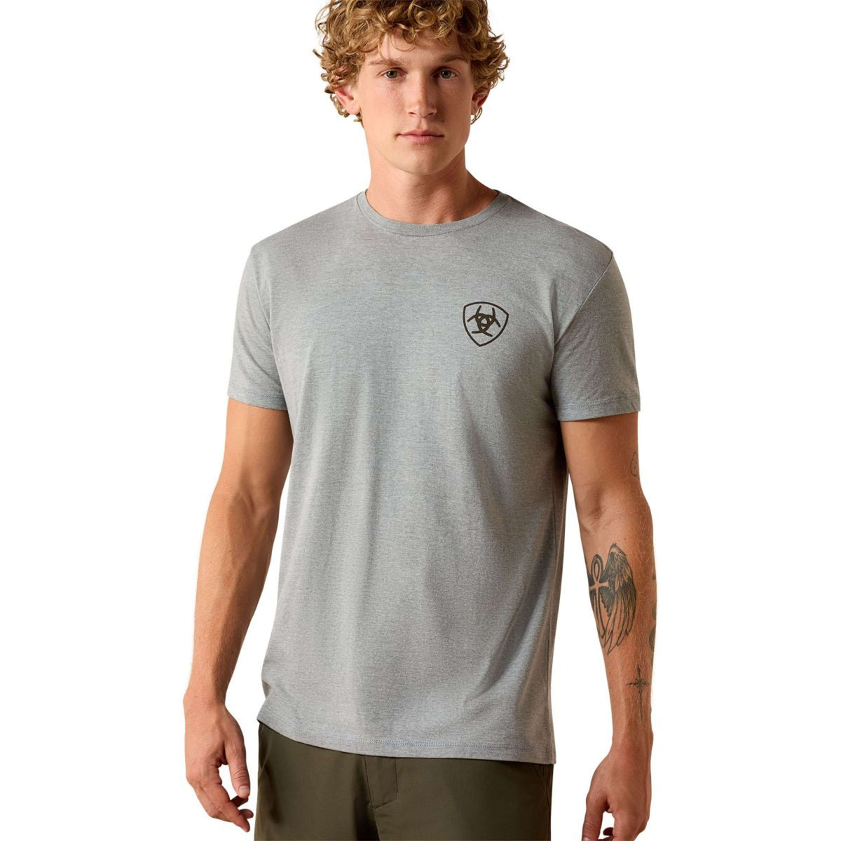 Ariat T-Shirt Banner Badge Hommes Gris