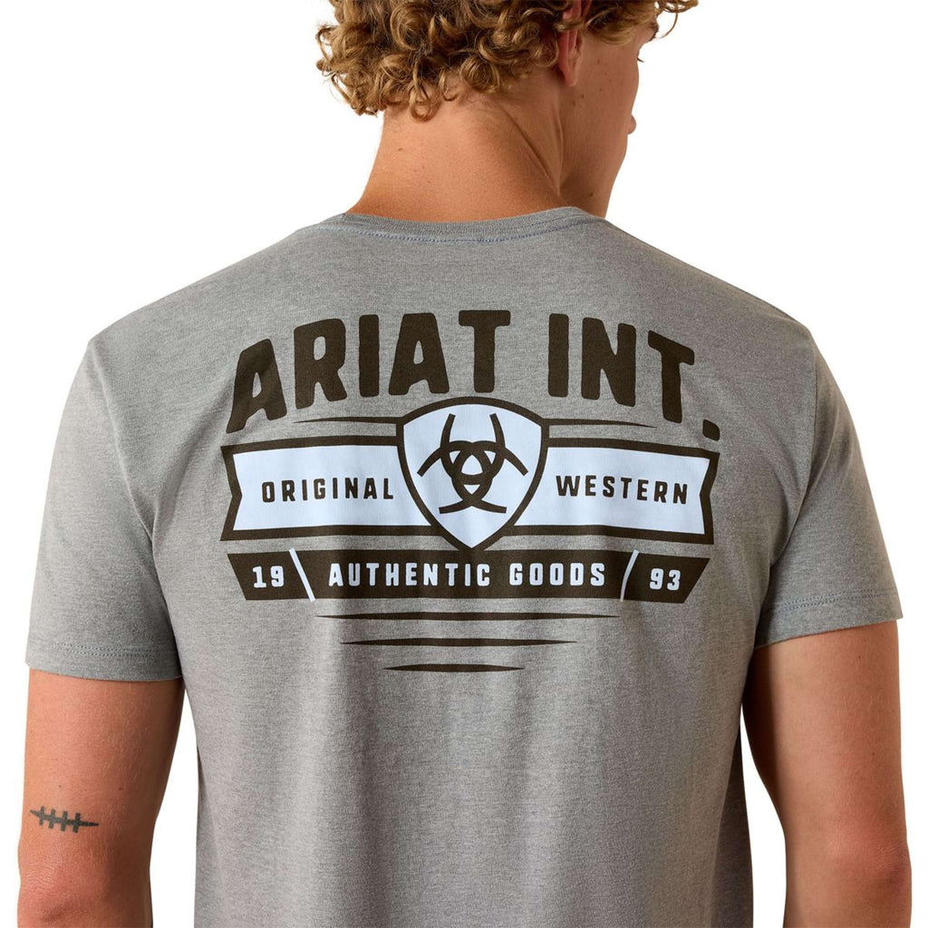Ariat T-Shirt Banner Badge Hommes Gris