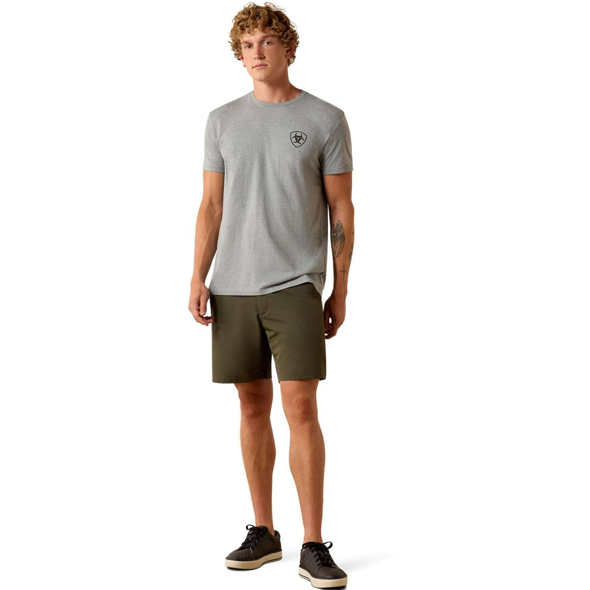 Ariat T-Shirt Banner Badge Hommes Gris