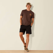 Ariat T-Shirt Strip Patriotic Badge Tee Hommes Brown Heather