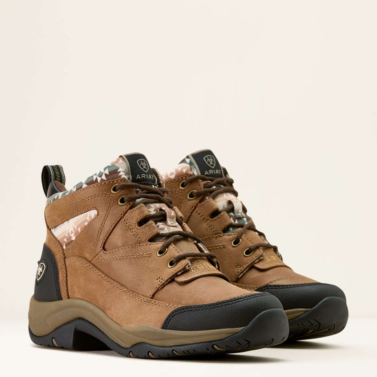 Ariat Chaussures d'Écurie Terrain Femme Dark Tan/Natural Southwest Print