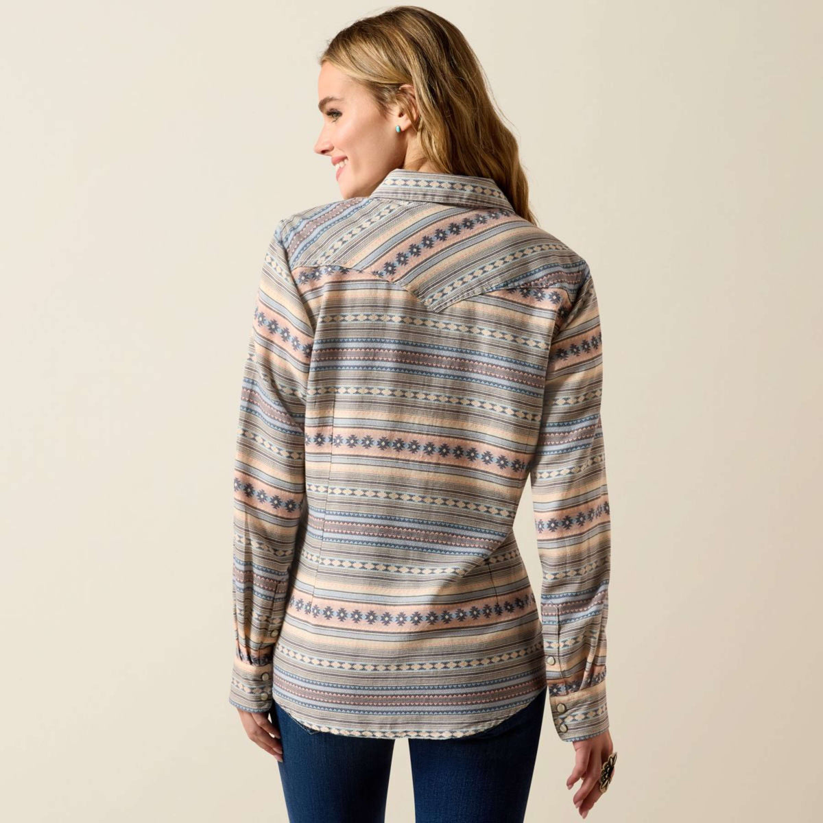 Ariat Blouse Arizona Western Femme Ombre Blue Southwest