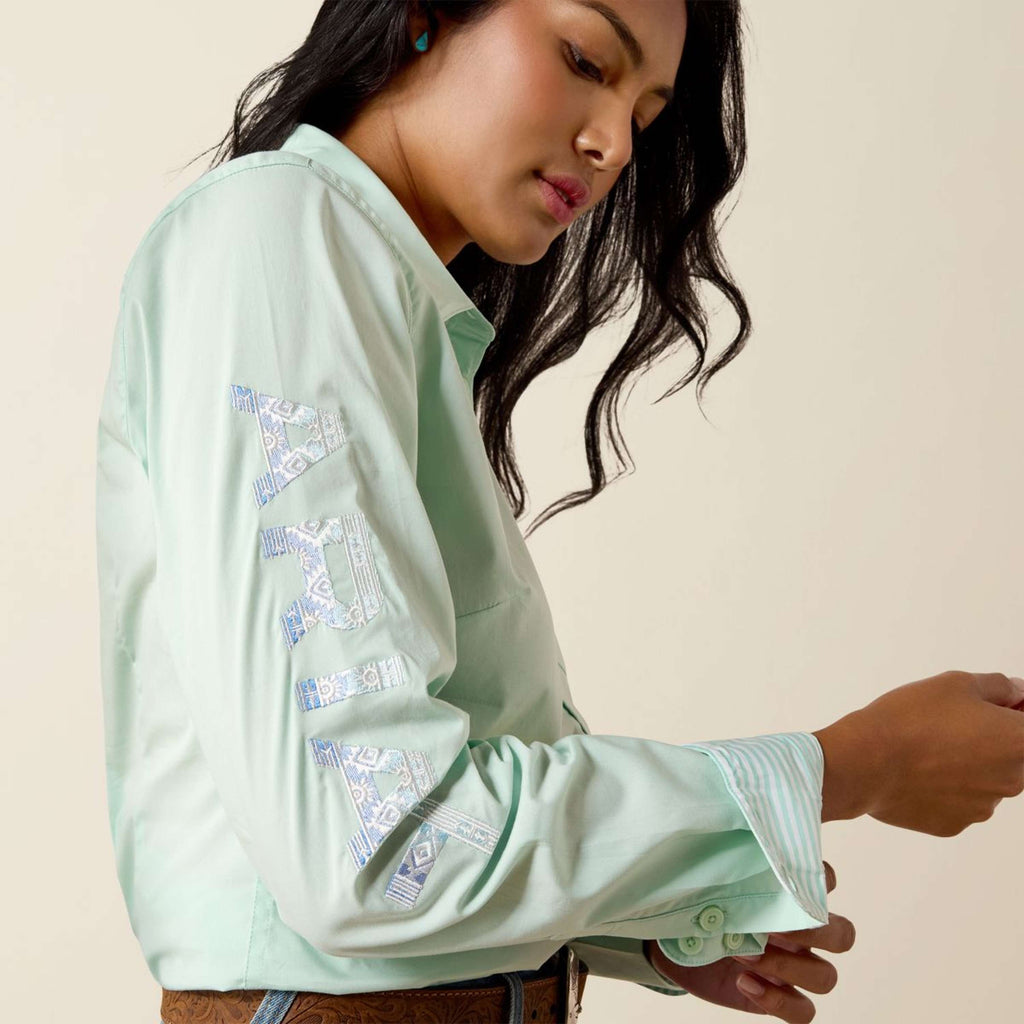 Ariat Chemise Team Kirby Longues Manches Dusty Aqua
