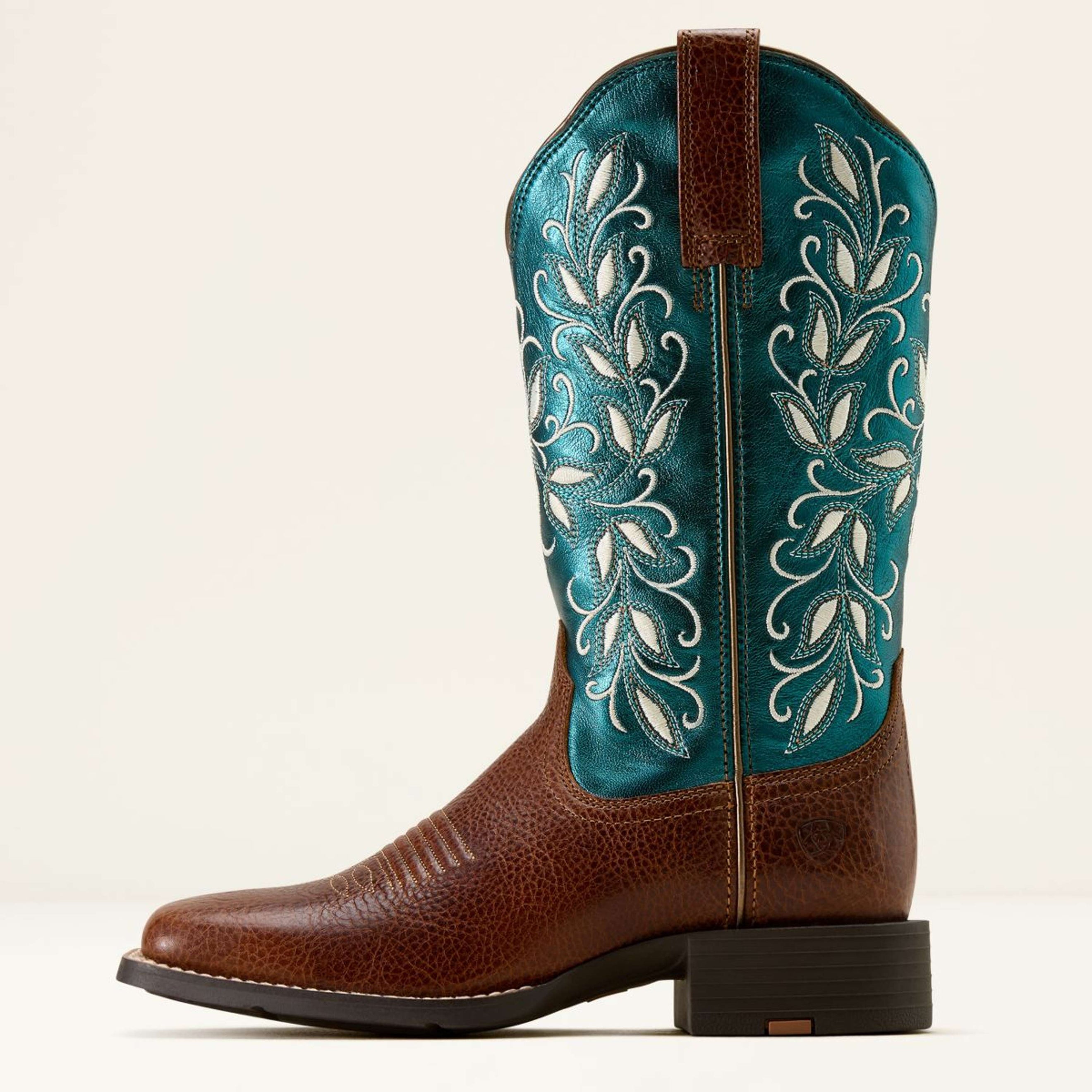 Ariat Bottes Western Round Up Holly Femme Beasty Brown/Metallic Sea Ariat Bottes Western Round Up Holly Femme Beasty Brown/Metallic Sea