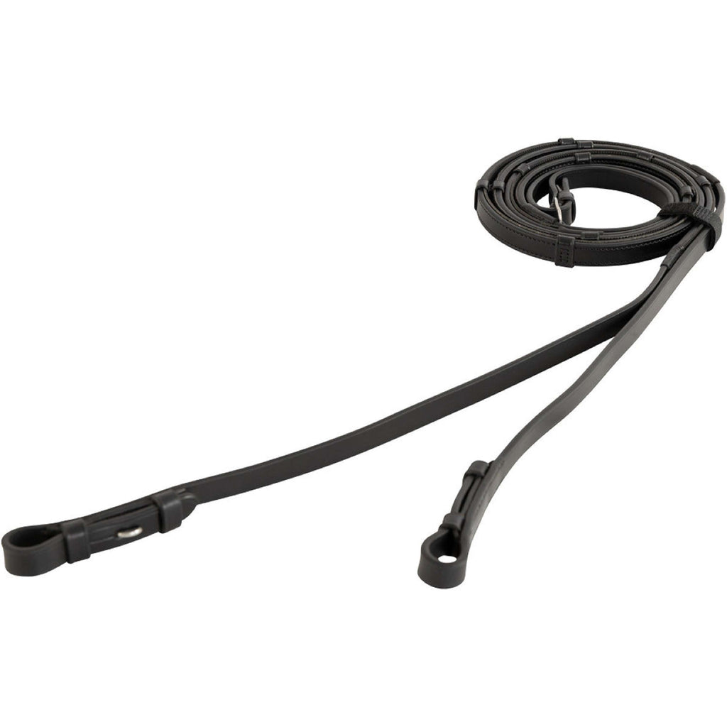 BR Rênes Cuir avec Arrêts Noir/Argent