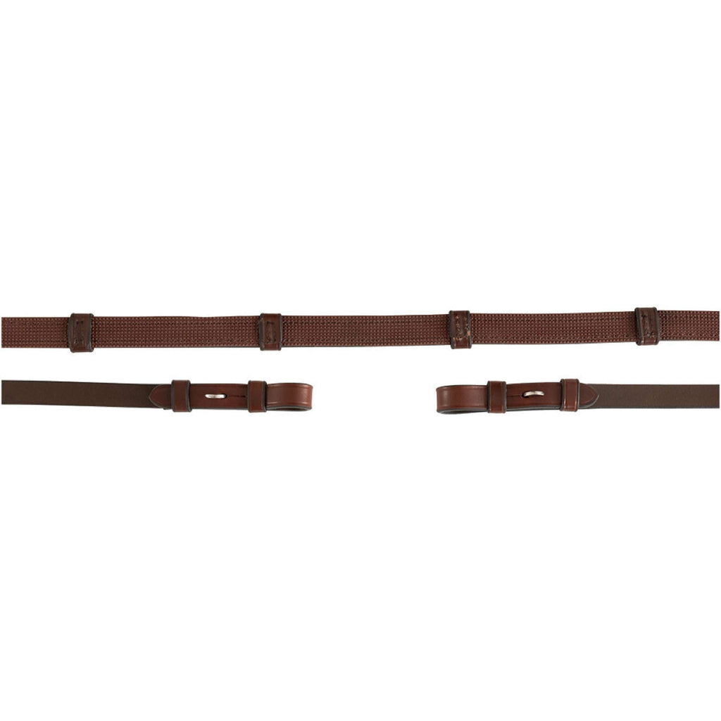 BR Rênes Cuir avec Arrêts Oak/Silver