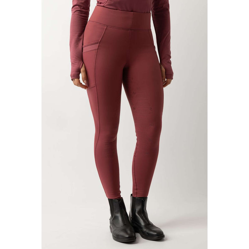 BR Legging d'Équitation Lelie Full Grip Dames Maroon Red