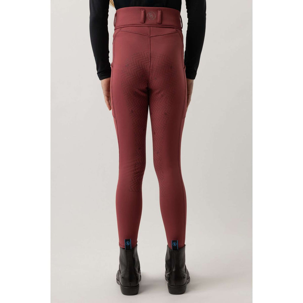 BR Legging d'Équitation Eevolv Lenny Full Grip Enfants Maroon Red