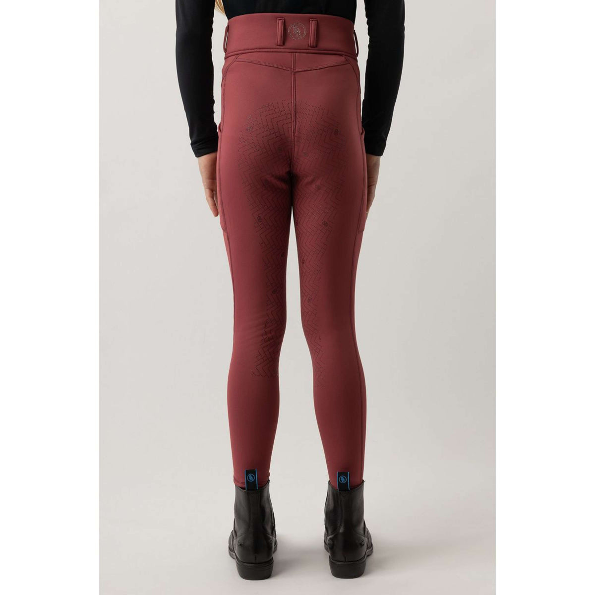 BR Legging d'Équitation Eevolv Lenny Full Grip Enfants Maroon Red