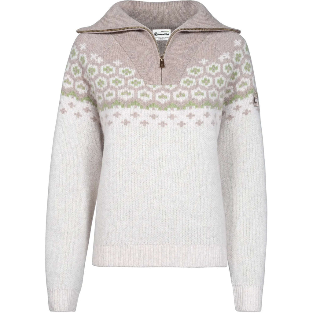 Cavallo Pullover Cavalleara avec Fermeture Éclair Vanille