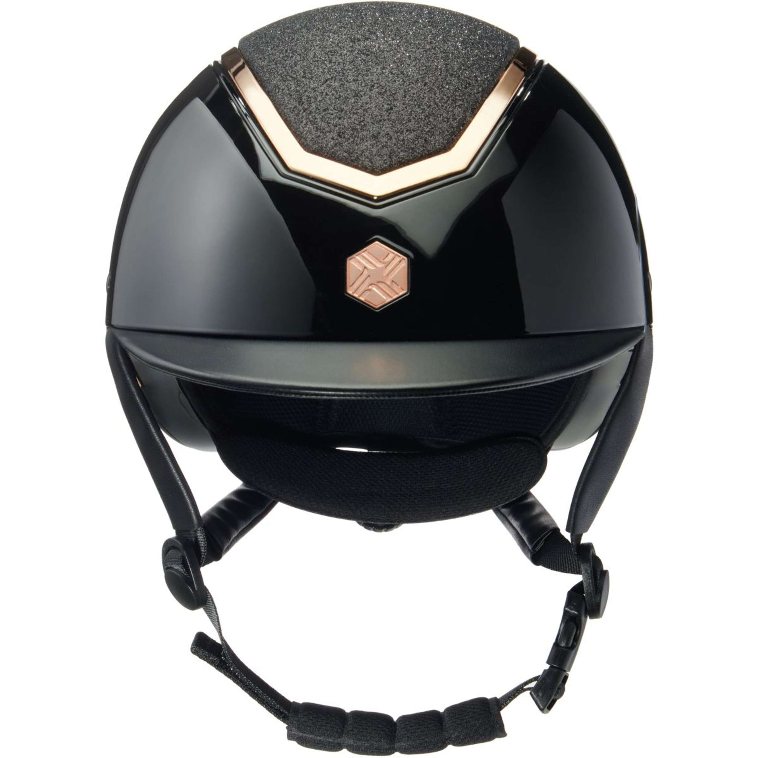 Charles Owen Bombe Kylo Sparkly Black Gloss/Rose Gold Charles Owen Bombe Kylo Sparkly Black Gloss/Rose Gold