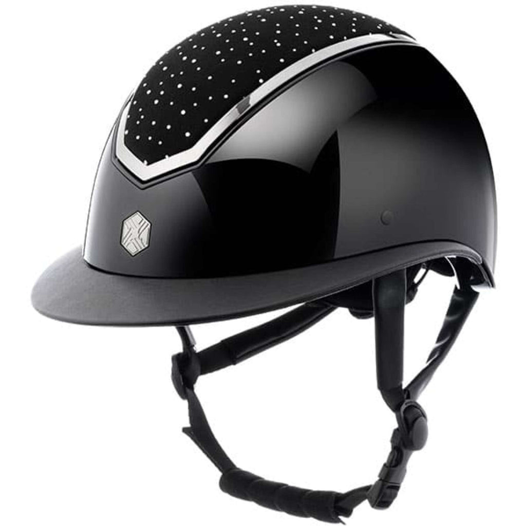 Charles Owen Bombe Kylo Crystal Wide Peak Black Gloss/Chrome