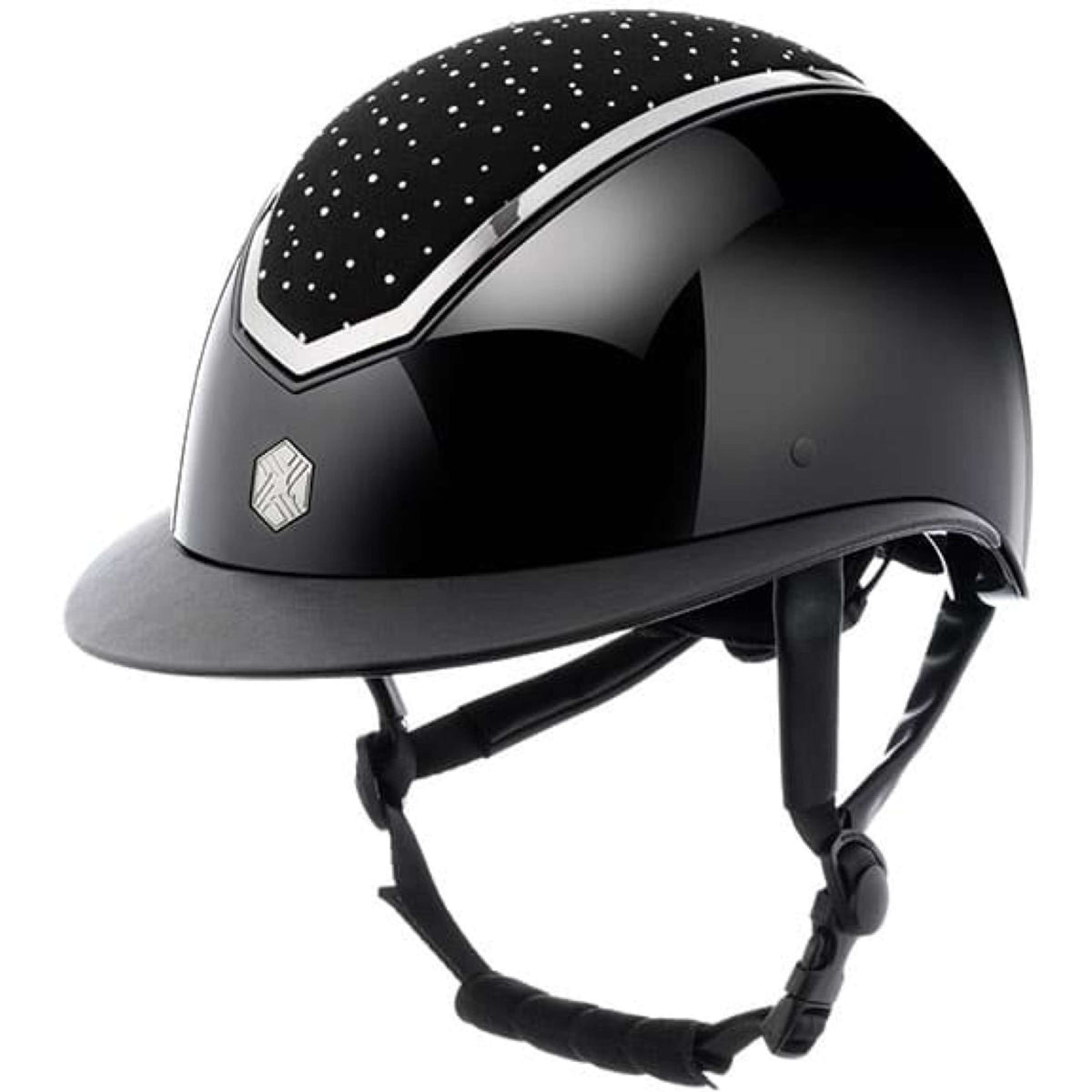 Charles Owen Bombe Kylo Crystal Wide Peak Black Gloss/Chrome