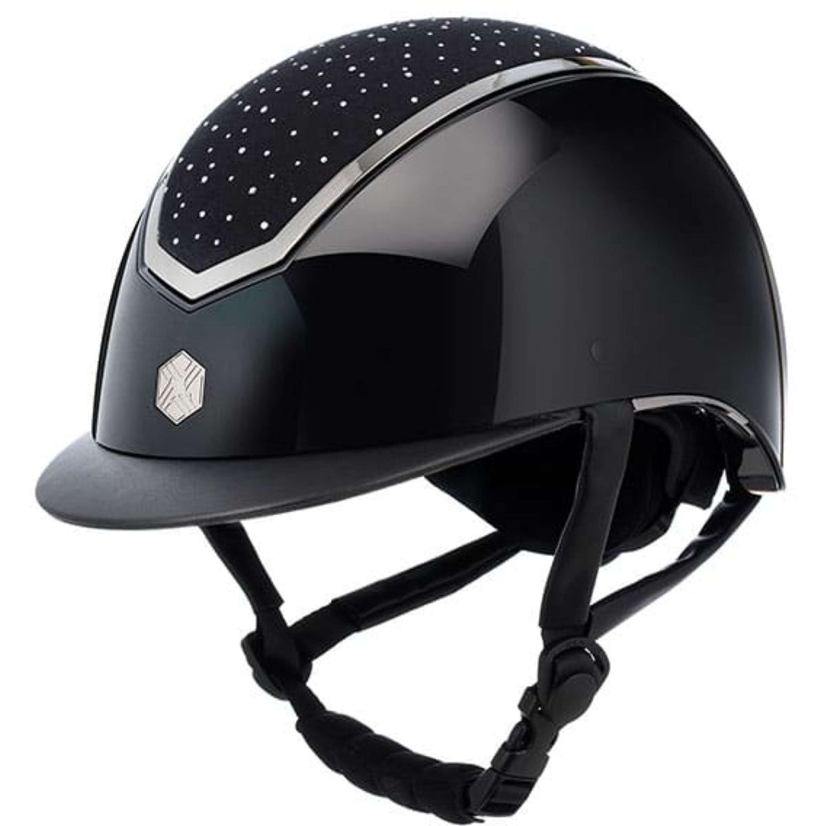 Charles Owen Bombe Kylo Crystal Black Gloss/Chrome