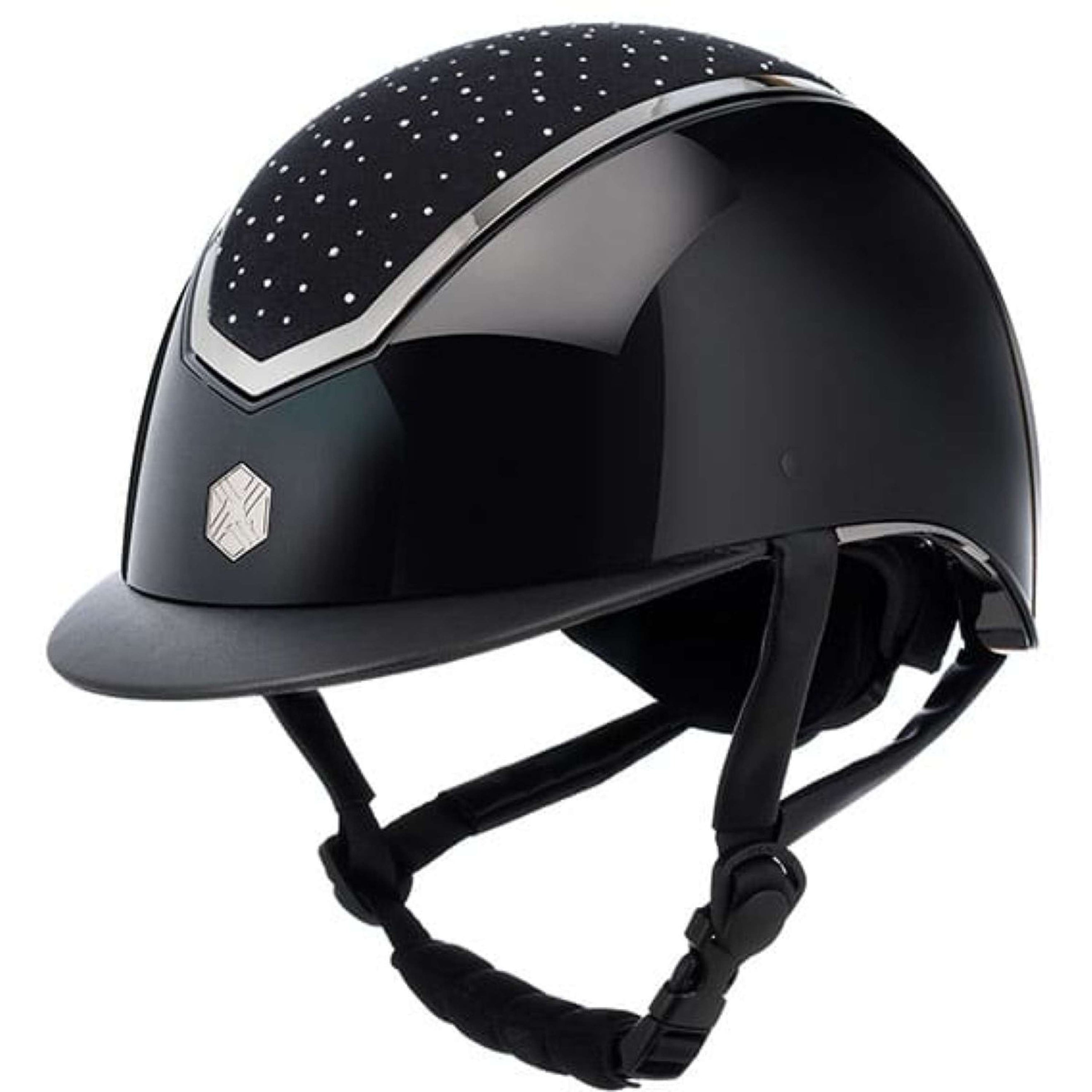 Charles Owen Bombe Kylo Crystal Black Gloss/Chrome