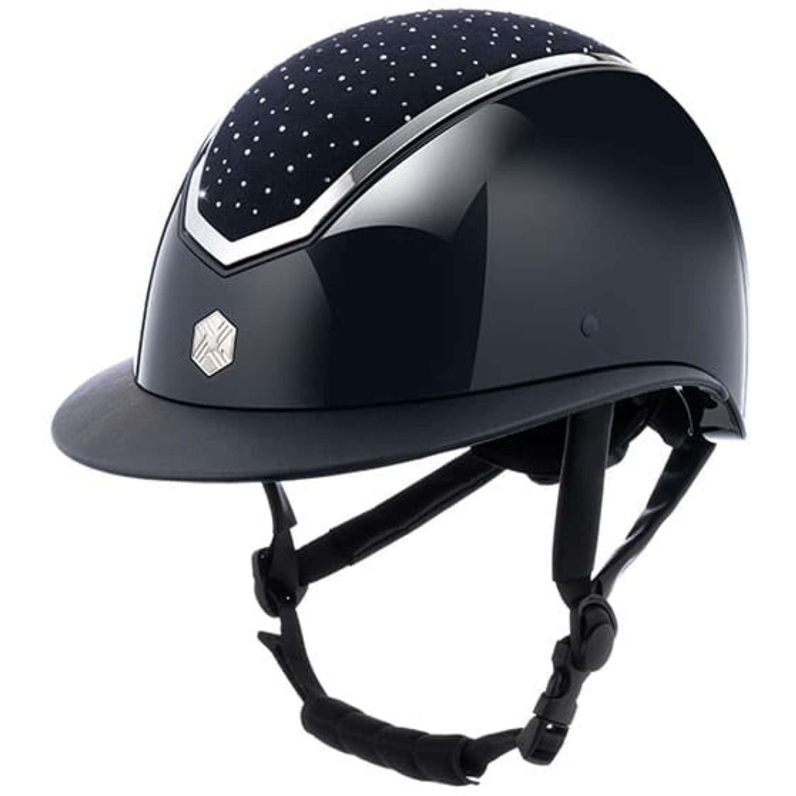 Charles Owen Bombe Kylo Crystal Wide Peak Navy Gloss/Silver Charles Owen Bombe Kylo Crystal Wide Peak Navy Gloss/Silver
