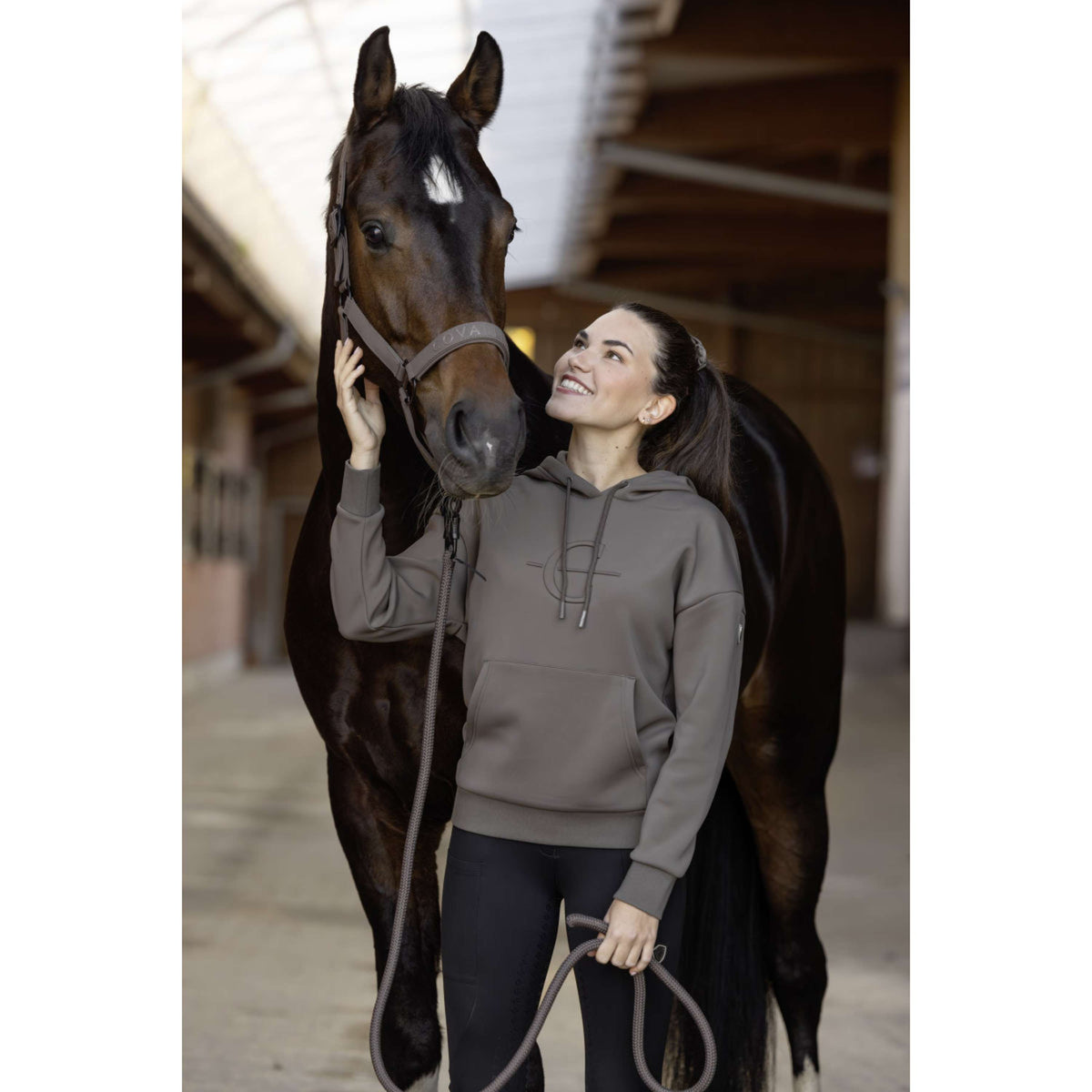 Covalliero Pull col Hoodie AW26 Milky Chocolate