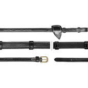 Dyon Rênes Hunter 5/8 avec Arrêts Cuir Noir