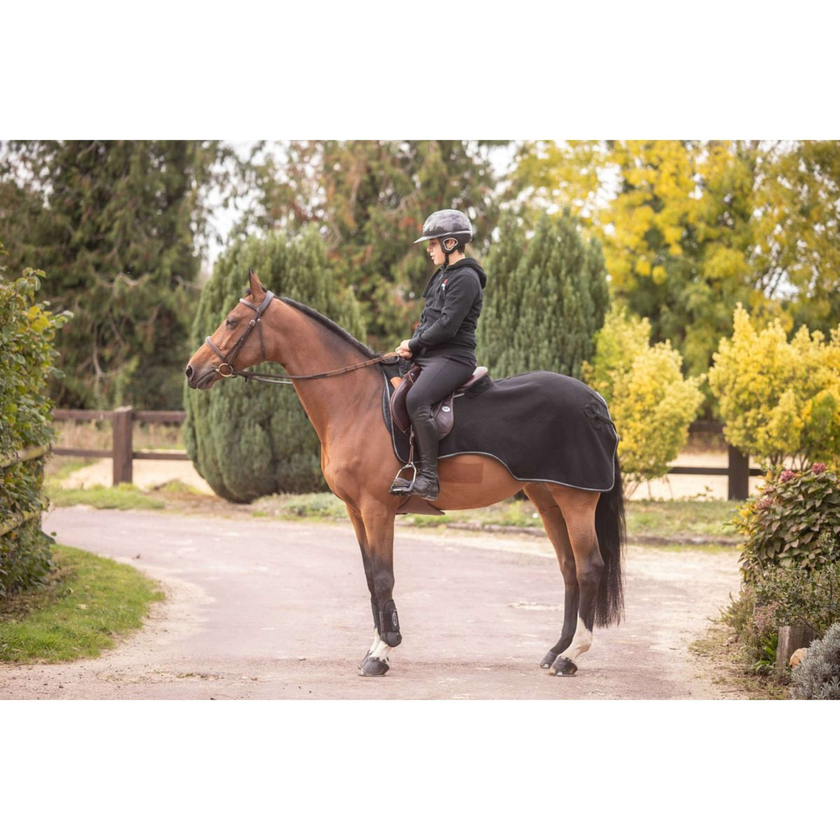 Paddock Couvre-reins Diagonal Noir