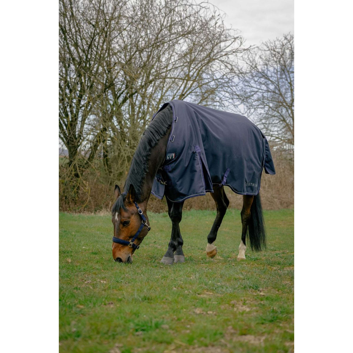 EQUITHÈME Couverture d'Extérieur Anatomic 1200D 100g Marin