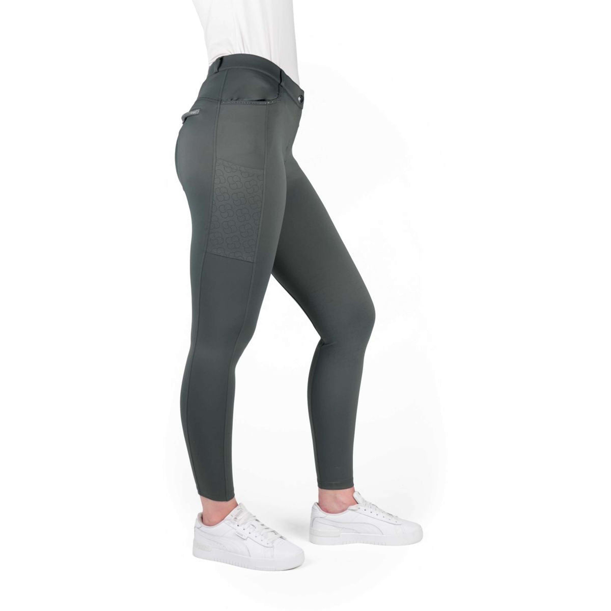 EQUITHÈME Pantalon d'Équitation Capucine Knee Grip Gris