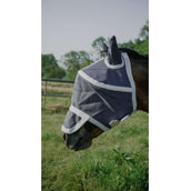 EQUITHÈME Masque Anti-Mouches Hoop avec Protection UV Marin