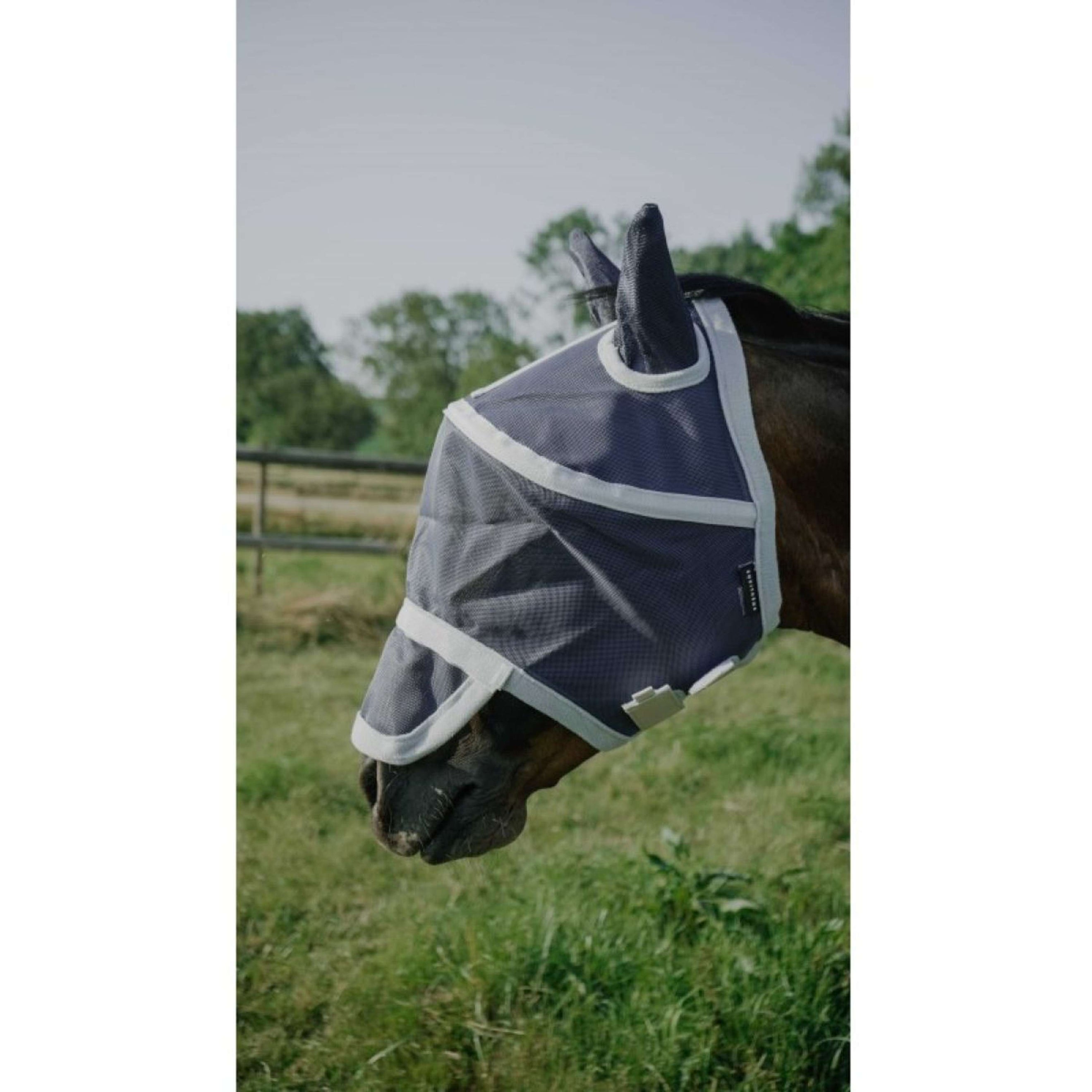 EQUITHÈME Masque Anti-Mouches Hoop avec Protection UV Marin EQUITHÈME Masque Anti-Mouches Hoop avec Protection UV Marin