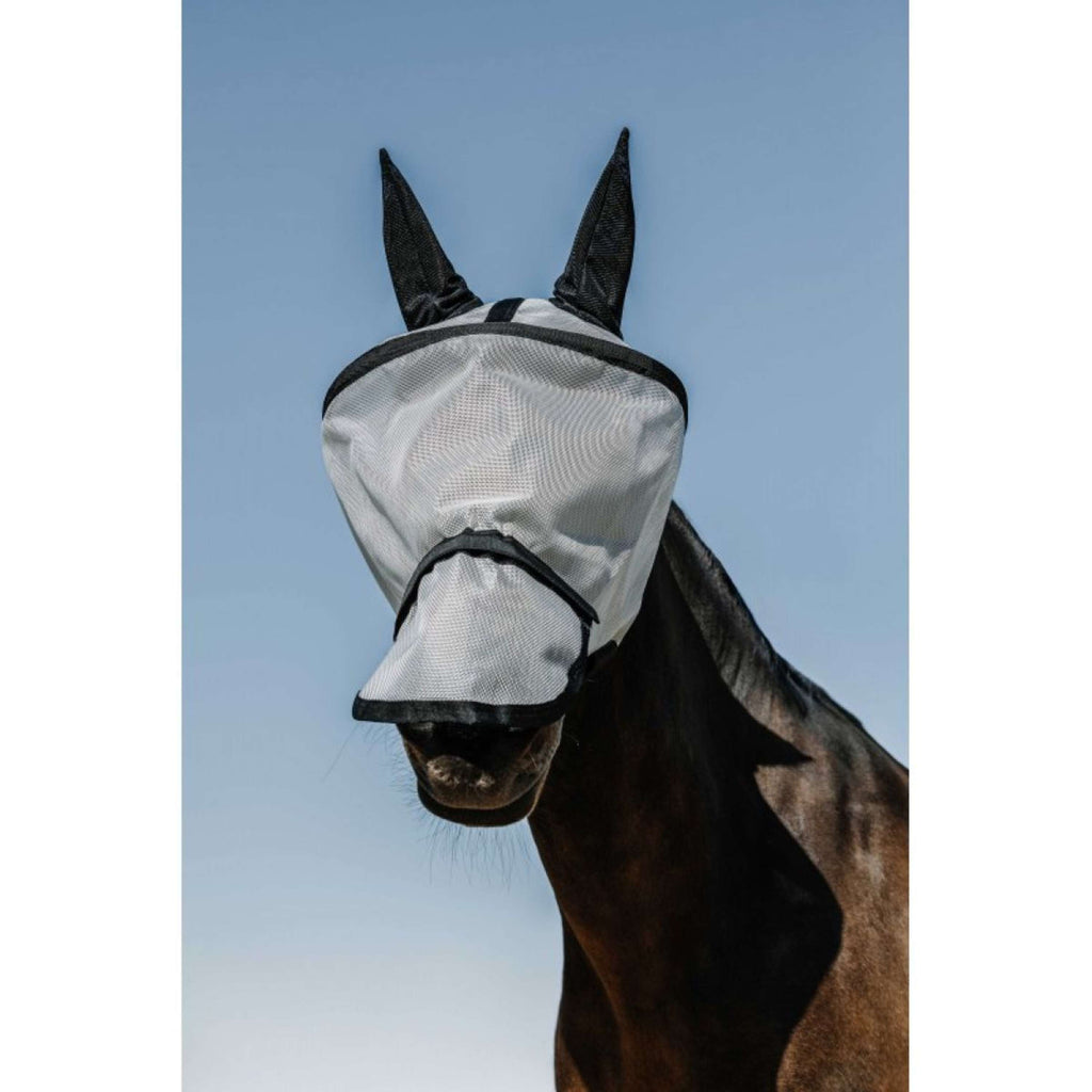 EQUITHÈME Masque Anti-Mouches Protec avec Protection UV Argent