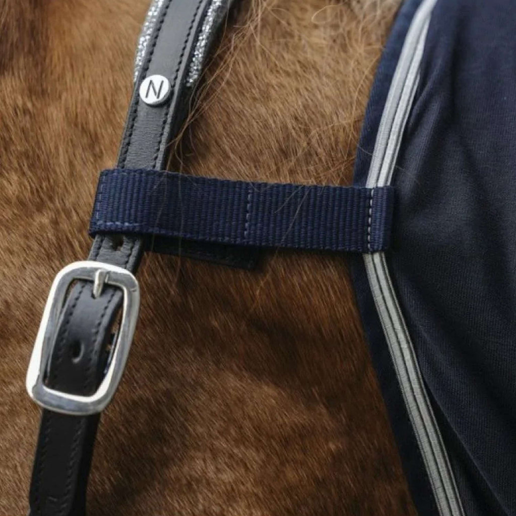 EQUITHÈME Couverture Anti-Mouches Combo Micro Mesh Marin