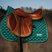 EQUITHÈME Tapis de Selle Nacre de Saut Vert Foncé