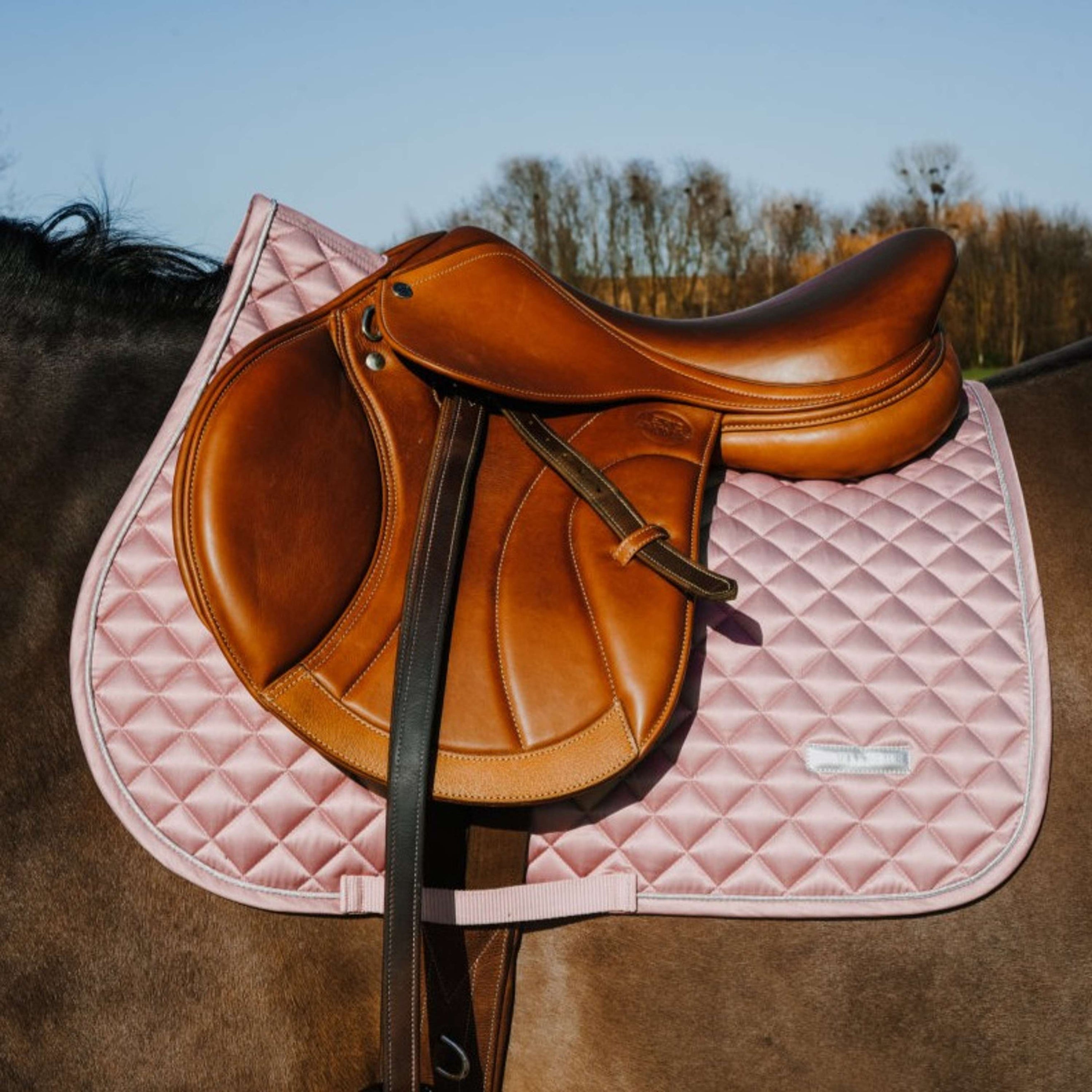 EQUITHÈME Tapis de Selle Nacre de Saut Rose EQUITHÈME Tapis de Selle Nacre de Saut Rose