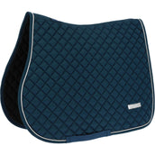EQUITHÈME Tapis de Selle Nacre de Saut Bleu Acier