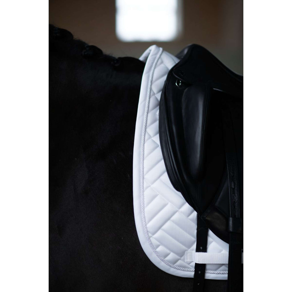 Equestrian Stockholm Tapis de Selle Modern Dressage White Silver